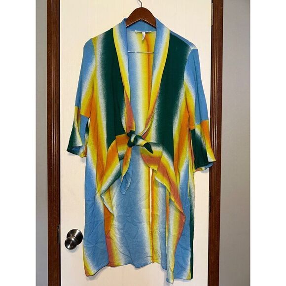 BCBGeneration Kimono Multi Striped Tie Front Size XS /Sm - Picture 12 of 15